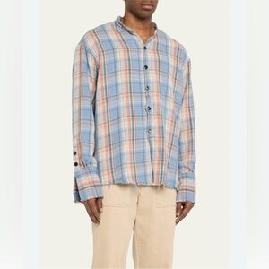 NWT GREG LAUREN Plaid Cotton Studio Shirt